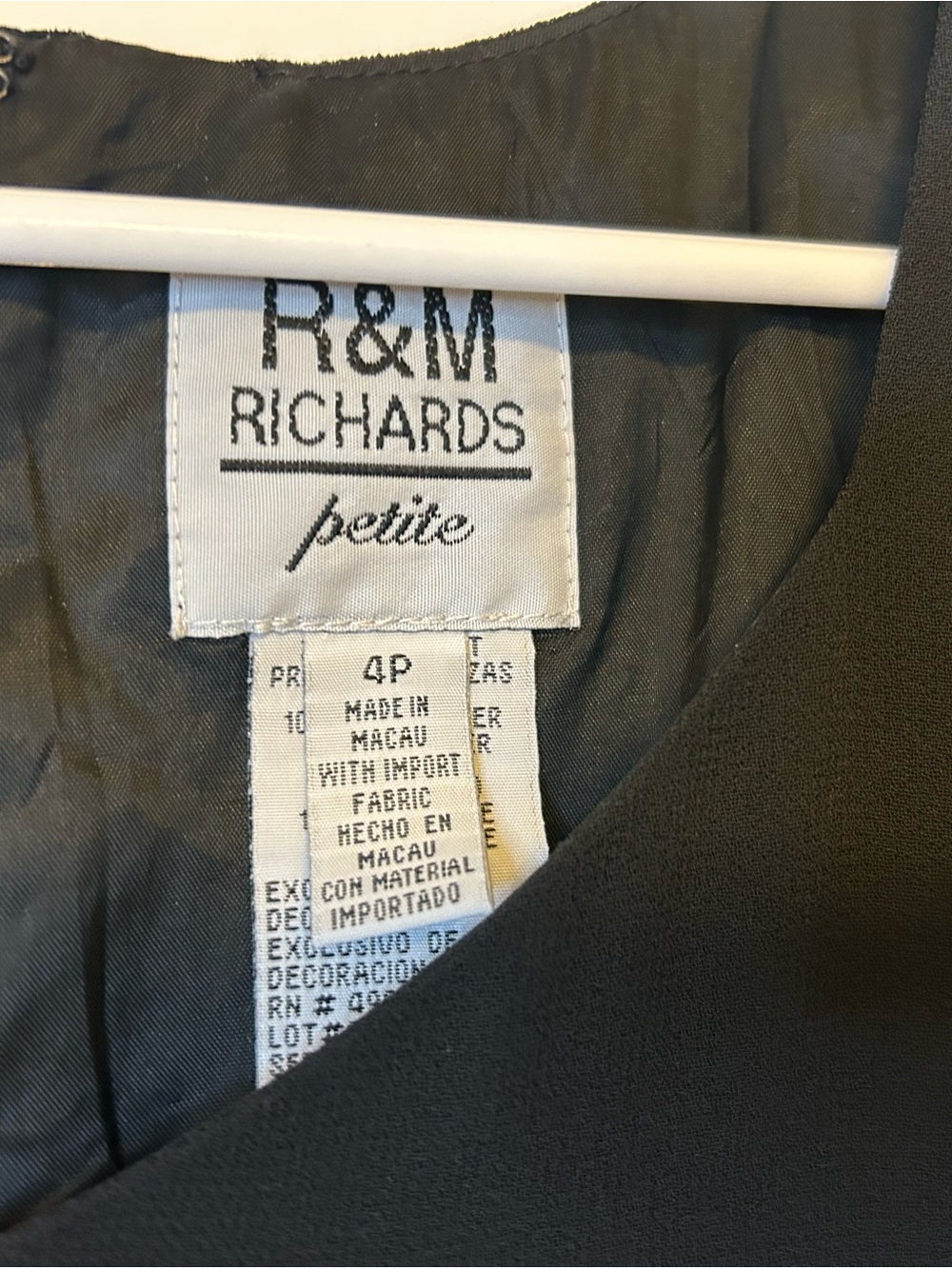 R&M Richards Petitie Classic Black Sleeveless Maxi Dress 4P - Picture 4 of 7